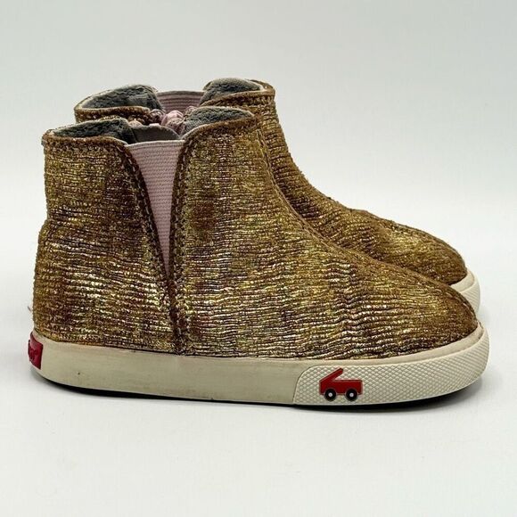 See Kai Run Keegan Gold Side-Zip Bootie - Toddler US 7 - Picture 1 of 10